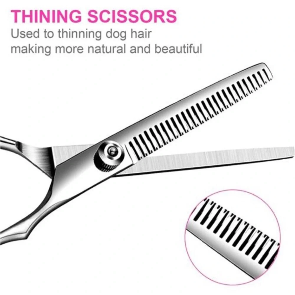 5in1 Dog Grooming ScissorsKit,Professional Dog Scissors for Grooming with Safety